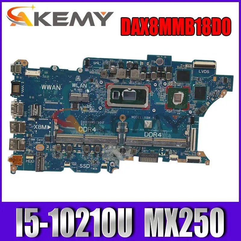 

Akemy For HP Z66 Pro 15 G3 440 450 G7 Laptop Motherboard DAX8MMB18D0 L77250-601 L77250-001 With SRGKW I5-10210U MX250 2GB