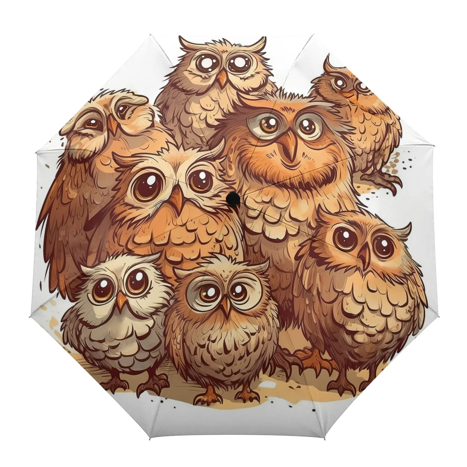 

Cartoon Animal Owl Automatic Umbrella Travel Folding Umbrella Portable Parasol Windproof Umbrellas