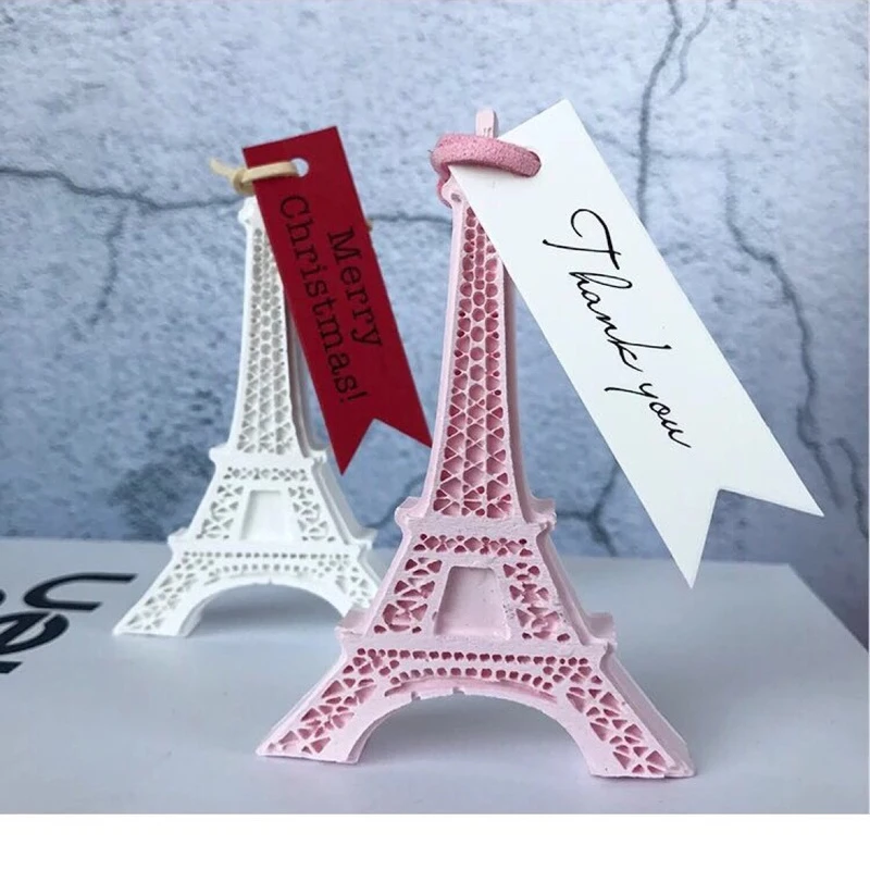 Molde de arcilla de silicona de la Torre Eiffel para fabricación de velas, yeso aromático, jabón, Molde de resina para decoración de pasteles, suministros de artesanía de regalo