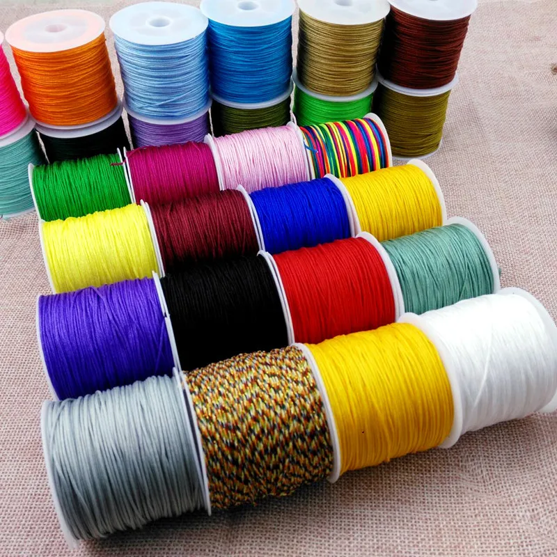 0.8mm 100m MultiColor Nylon Cords Rope Chinese Knotting Macrame Cord Beading Braided String Thread Supplies Wholesale |