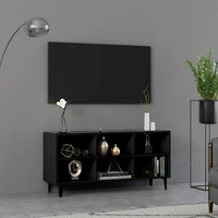 tv cabinets with metal legs chipboard tv stand tv table tv units for living room black 103 5x30x50 cm