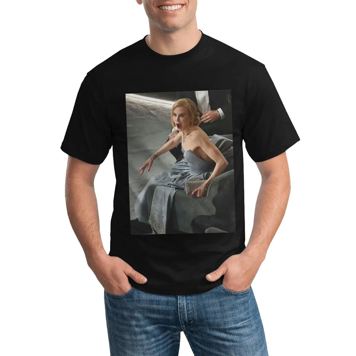 

Футболка Николь кидмена, с принтом Уилла Смита, 2022 реакции, с круглым вырезом, в стиле Harajuku