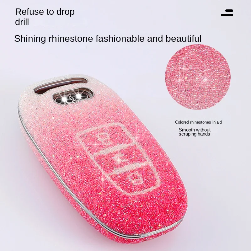 

Fashionable Car Key Shell for Audi A3 A4L Q5L A6L A5 Q7 Q3 Q2L with 20 Crystal Rhinestones