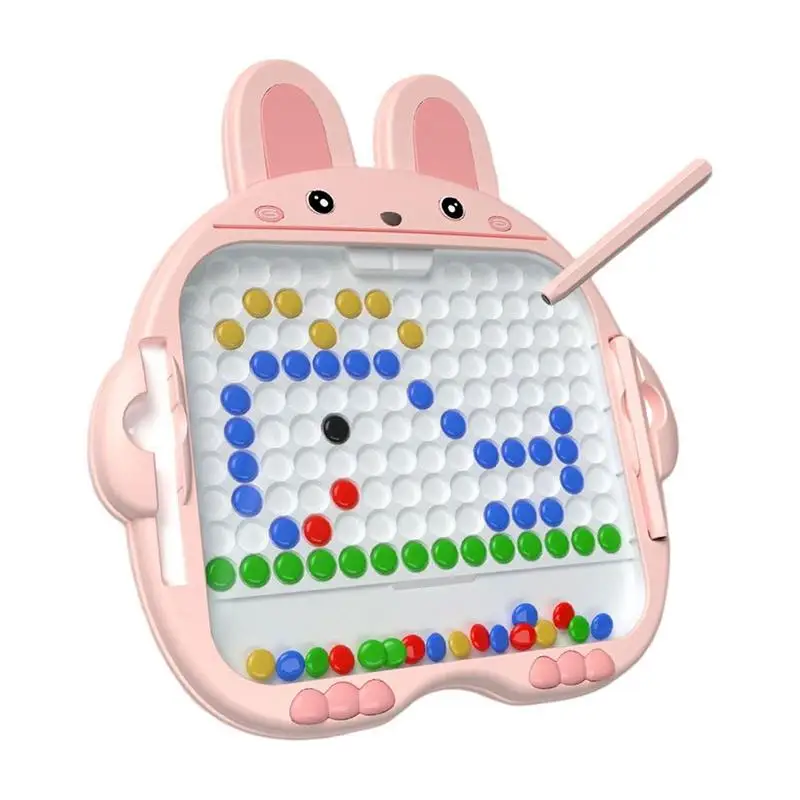 

Магнитная доска для рисования, милый кролик, доска для рисования с магнитной ручкой и бусинами, магнитная точка, Монтессори, обучающая игрушка для малышей