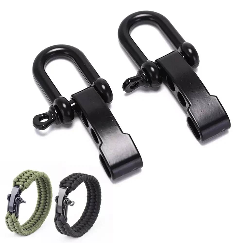 

1pcs Stainless Steel Black U Anchor Shackle Buckle Screw Pin Paracord Bracelet Accessories Outdoor Survival Rope Fittings