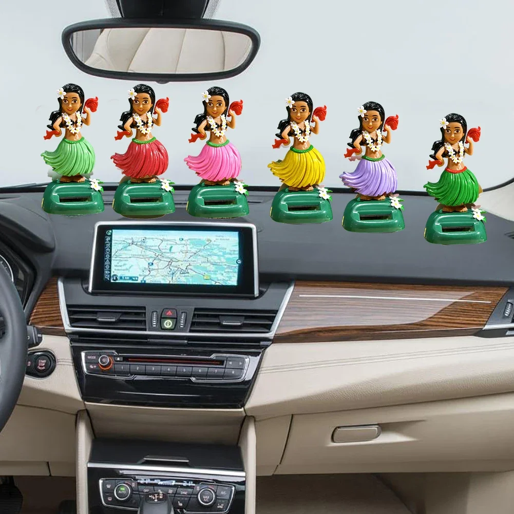 Автомобиль креативная кукла Гавайская девочка на солнечной батарее украшения