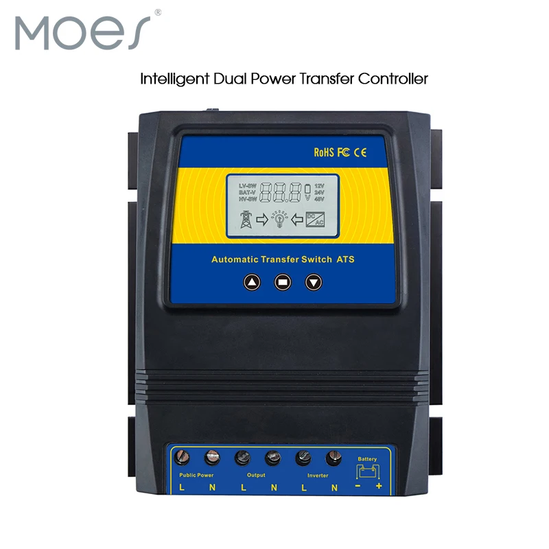 Moes Automatic ATS Dual Power Transfer Switch 11000W Max Power Solar Charge Controller for Solar wind System AC 110V 220V on/off