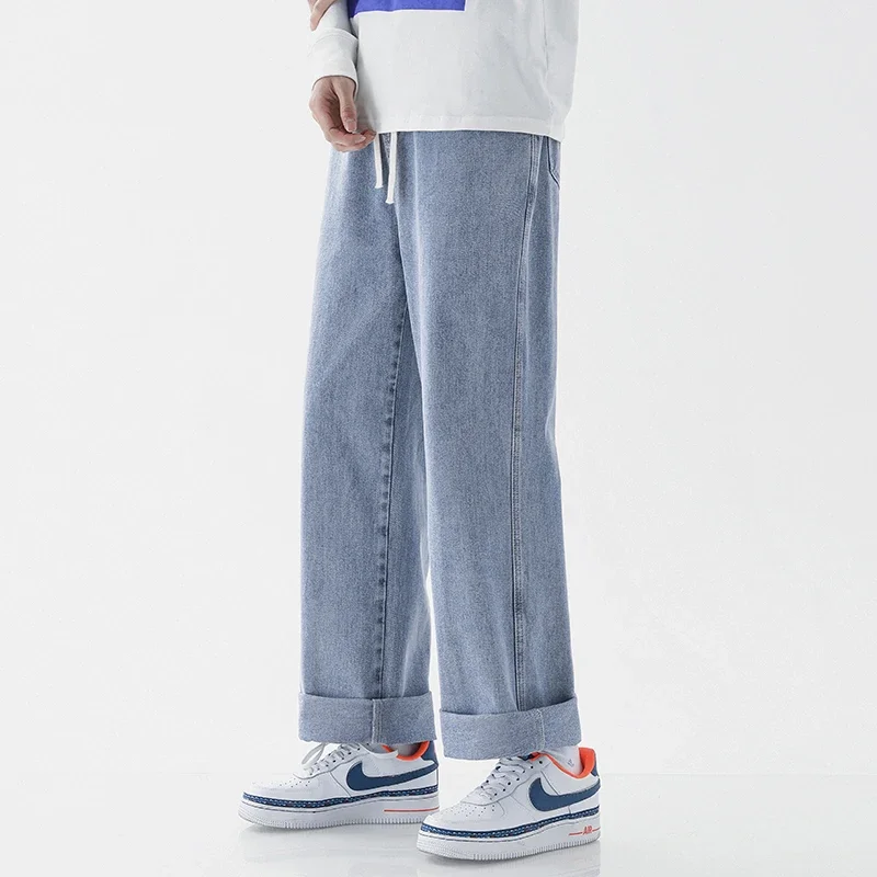 Новинка 2025 корейские мешковатые джинсы Мужские повседневные джинсовые