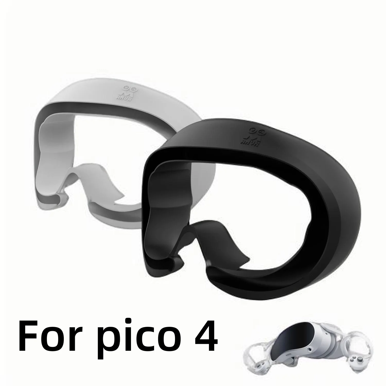 Фото Черная/серая подушечка для глаз VR для Pico 4, сменная силиконовая крышка для лица, защитный чехол, маска против пота для Pico 4 Ultra VR, аксессуары №3