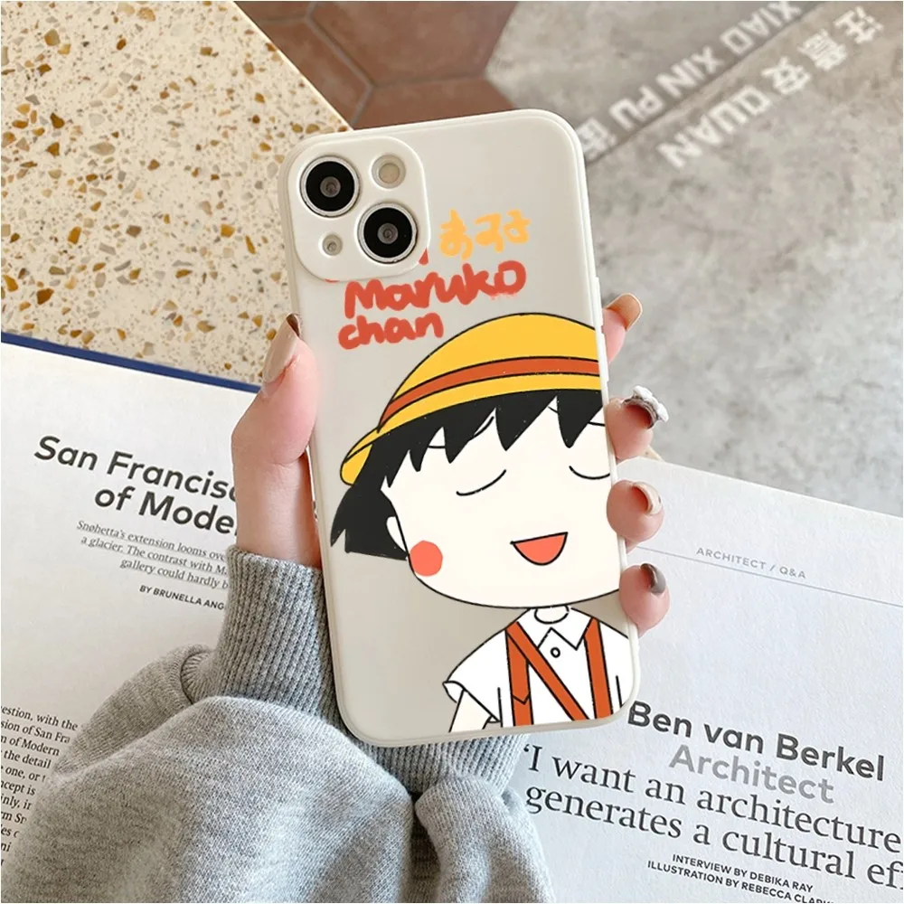 C-Chibi M-Maruko C-Chan Phone Case For Iphone 11 13 14 Pro Max X Xr Xs Se2020 12mini White Cover
