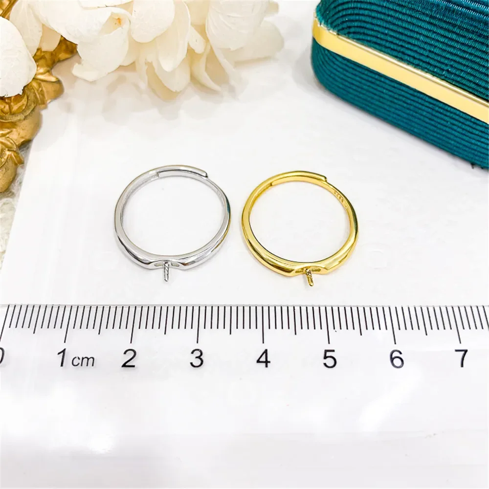 Твердое кольцо из стерлингового серебра S925 с жемчугом для женщин регулируемое