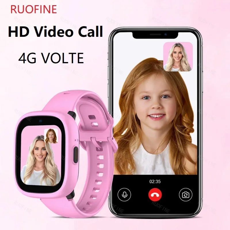 Детские умные часы 4G LTE телефонный звонок GPS-трекер RTOS монитор здоровья кнопка SOS