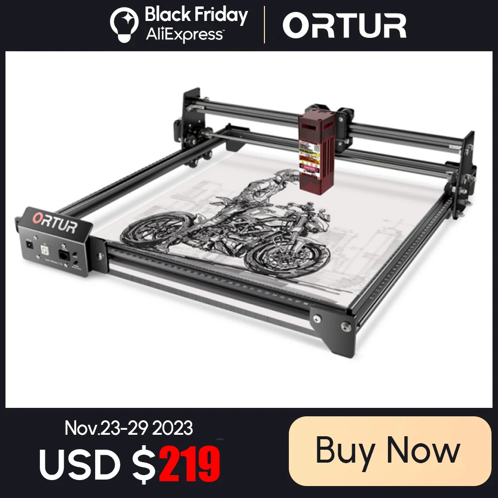 

New Promotion Ortur Lazer Master 2 S2 Laser Engraver+Rotary Roller Laser Engraving Machine Mark Cans Eggs Cylinders Bottle Pen