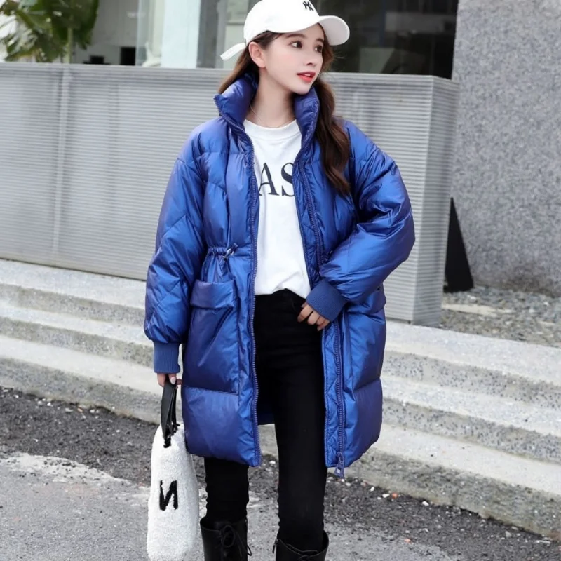 2022 New Ladies Casual Fashion Down Jacket White Duck Down Loose Casual Coat Winter Warm Plus Velvet Thick Puffer Coat
