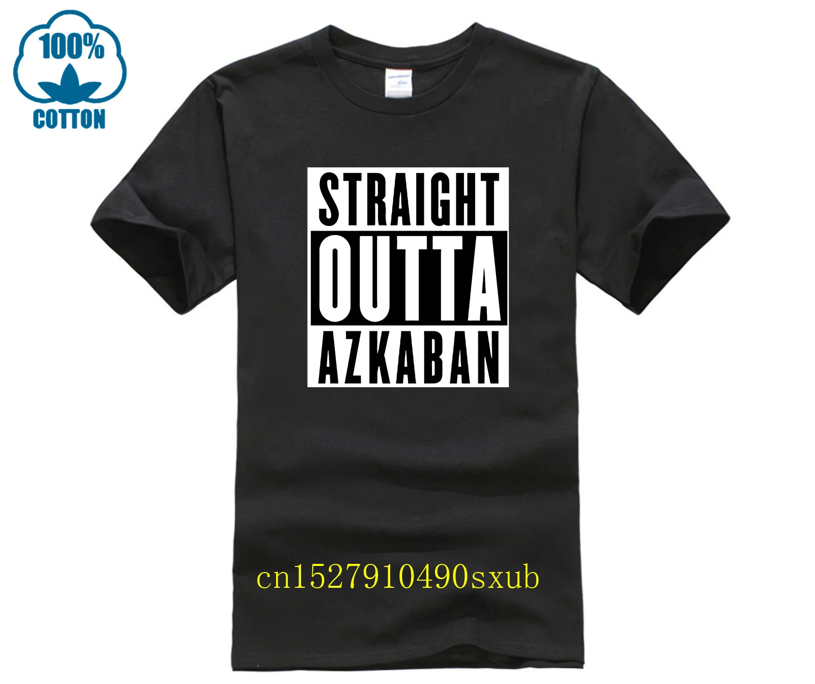 Крутая Мужская футболка с круглым вырезом, прямая черная модная футболка из 100% хлопка с пародией из ацкабана