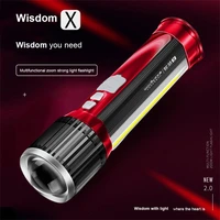 outdoor camping led telescopic flashlight with tripod nuts multifunctional rechargeable retractable torch light table lamp tools