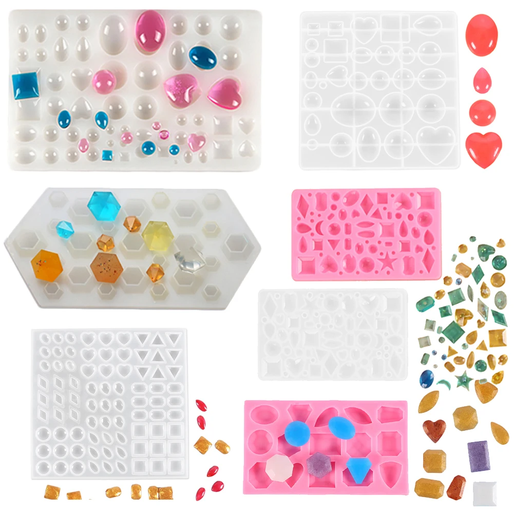 

Gem Diamond Shape Silicone Resin Mold DIY 3D Cabochons Gems Pendant Earring Necklace Jewelry Craft Casting