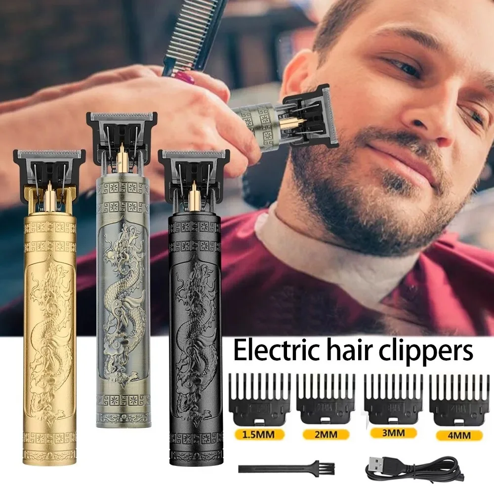 Electric Hair Cutting Machine Vintage T9 Hair Clipper Professional Men Shaver Rechargeable Barber Trimmer for Men Dragon Buddha