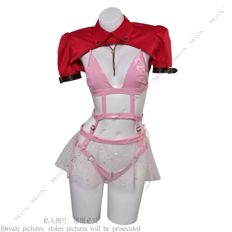 Tifa Lockhart Aerith Gainsborough Aeris FINAL Cos Game FANTASY Косплей Костюм Парик Летние купальники Fanart