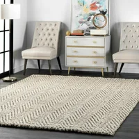 Rug Hand Made Modern Natural Jute Area Rugs In Tan and Ivor Rugs Living Room