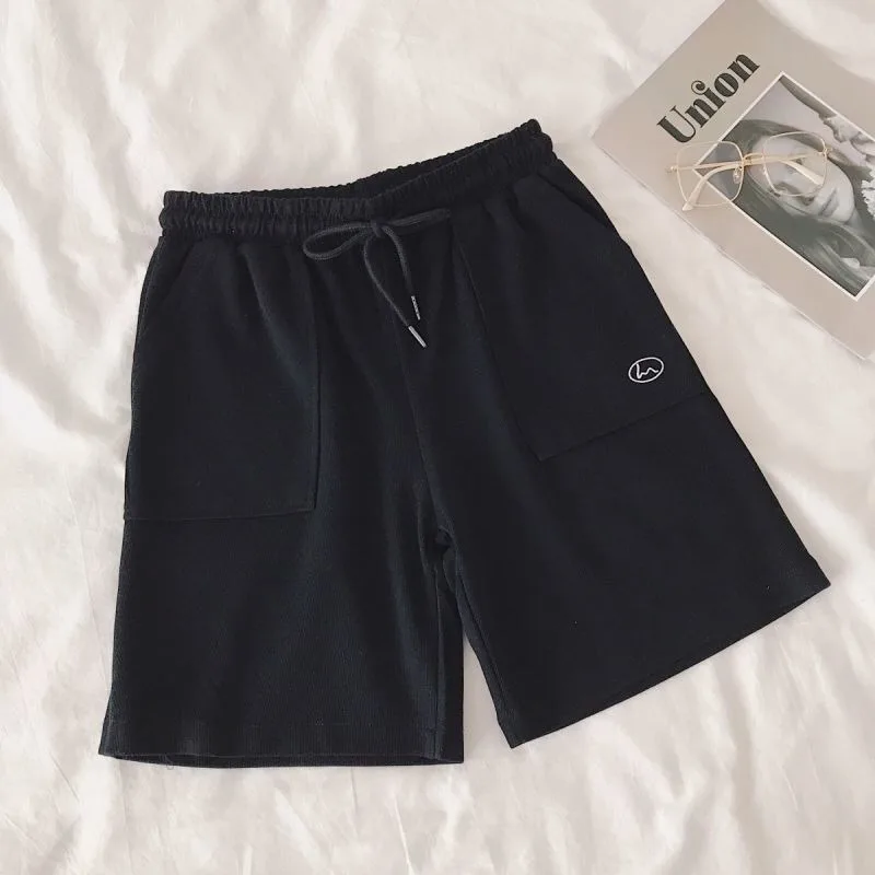 Women's Shorts Solid Cotton Casual Loose Shorts High Waist Wide Leg Thin Summer Harajuku Running Breathable All-match Bottoms