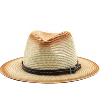 vintage panama hat men straw fedora male sun hat women summer beach british style chapeau jazz trilby cap sombrero