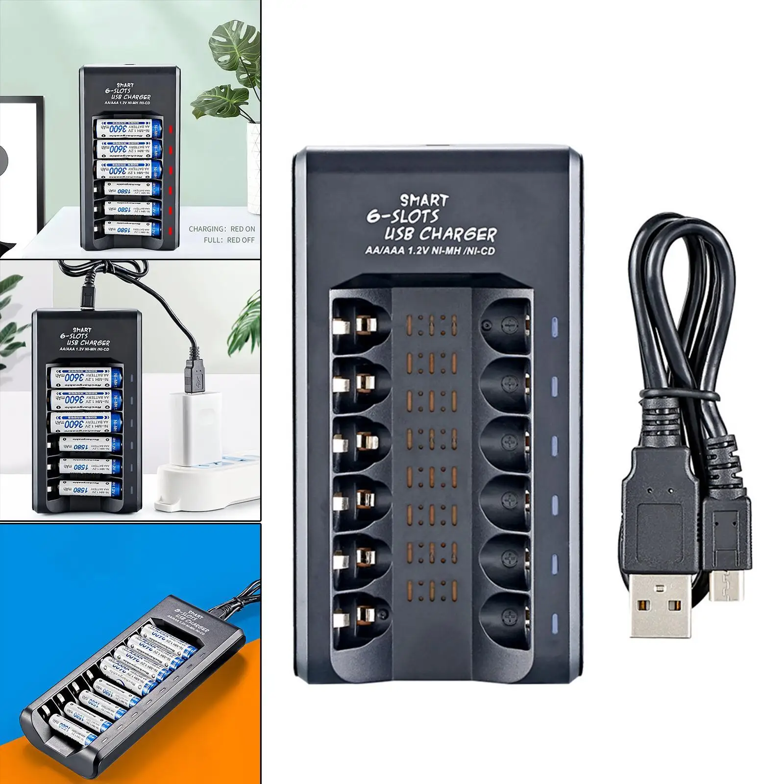 

Universal AA AAA Battery Charger Over-Charge Protection for Ni-MH Ni-CD