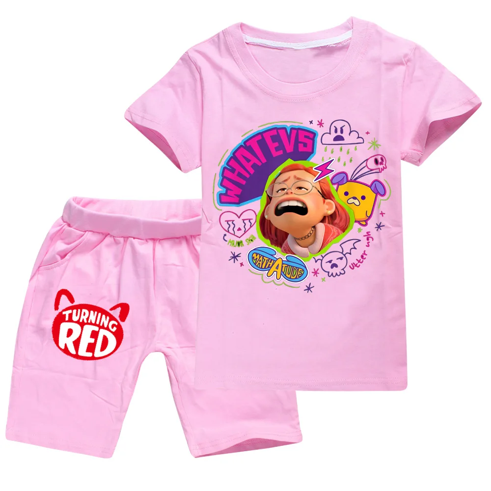 

Kids Red Panda Clothes Children's Summer Cotton T-shirt Shorts 2pcs Set Girls Short Sleeve Clothing Sets Toddler Boys Sportsuits