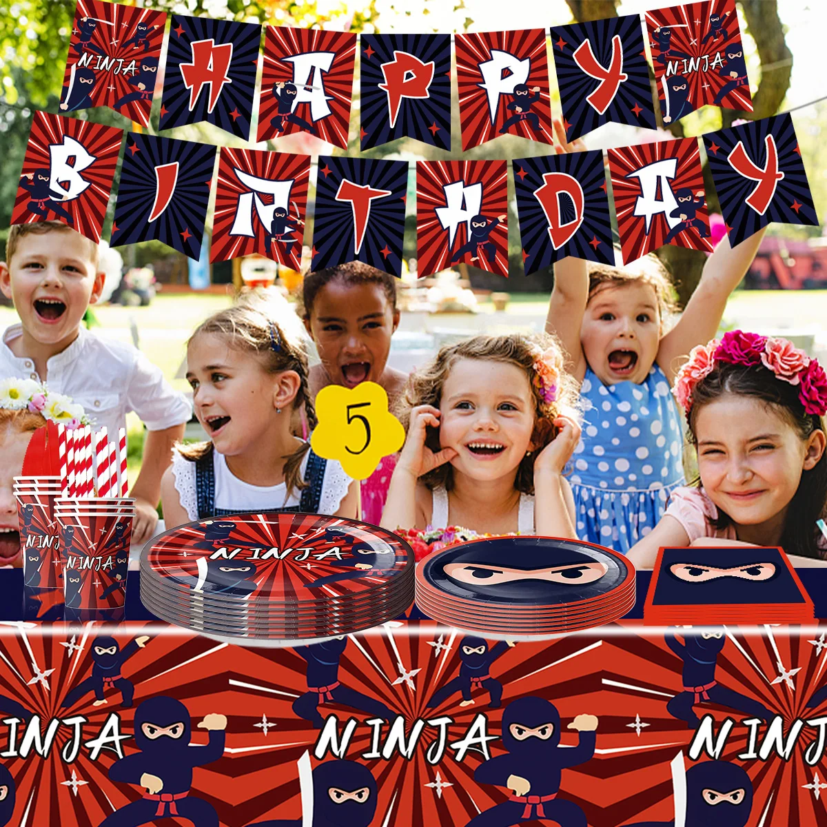 Мультфильм ниндзя вечерние украшения для дня рождения бумажная посуда тарелка