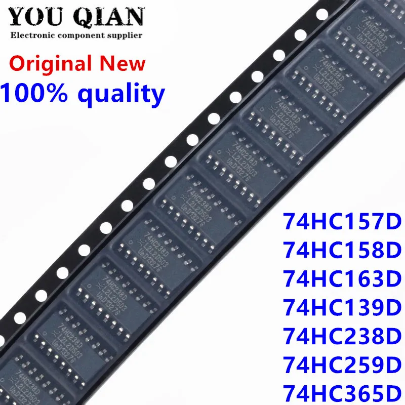 10 шт./партия, 74HC157D 74HC158D 74HC163D 74HC139D 74HC238D 74HC259D 74HC365D Logic IC SOP-16, новинка 100%