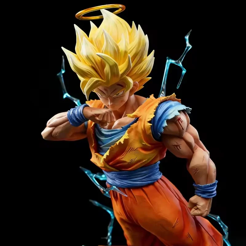 Dragon Ball Z Son Goku Ssj2 Фигурка Led Base Super Saiyan 2 Goku Фигурки 30 см Коллекционная модель из ПВХ Детская игрушка Рождественский подарок (art.: 3920d48d8a293) - 3920d48d8a293
