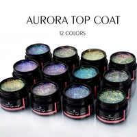 5ml aurora nail gel top coat 12 colors clear uv gel sparkling nail polish art design glitter hybrid gel varnish