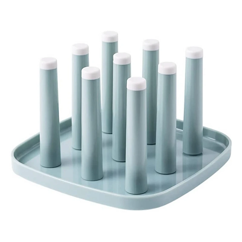 

Dish Rack Bottle Drying Rack Cup Drying Rack,9 Cups Drying Holder Rack,Tea Drinking Cup Mug Organizer For Home Kitchen