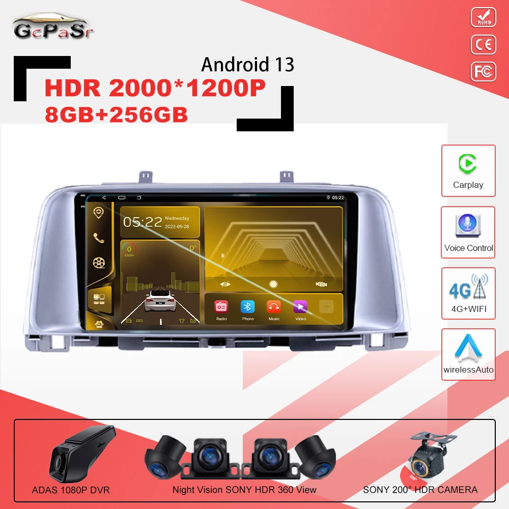 

Android Auto 256G Android 13 For Kia K5/Kia Optima 2016 2017 2018 Car Radio Multimedia Video Player Navigation GPS Carplay