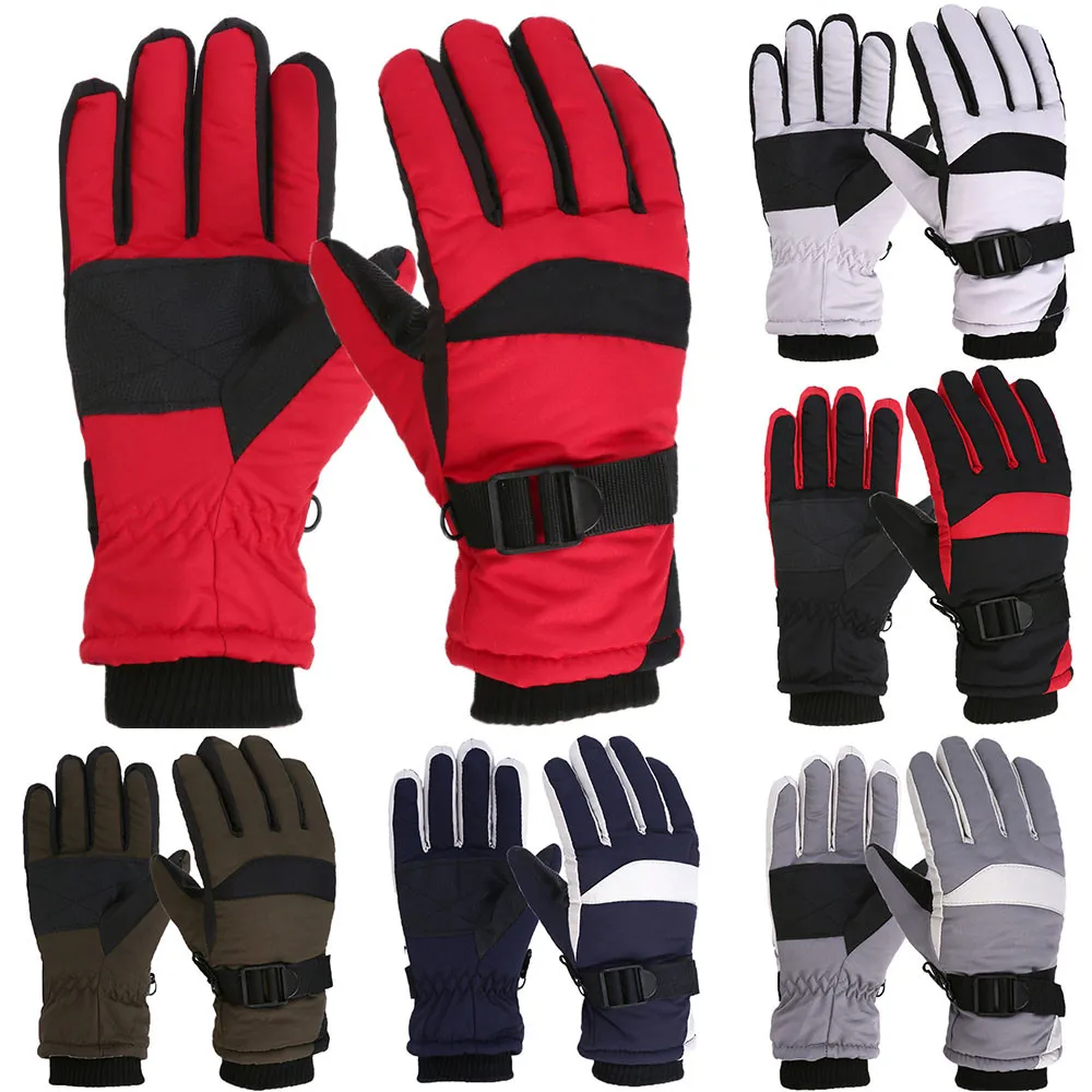 

Winter Kids Boys Girls Ski Gloves Outdoor Cycling Children'S Glove Snow Skating Snowboarding Windproof Full Finger Mittens