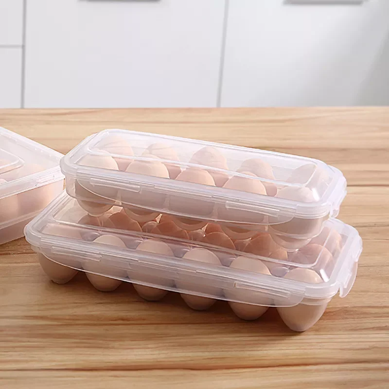 

NEW2023 10/18 Grid Egg Storage Box Egg Tray with Lid Kitchen Refrigerator Egg Box Egg Drop Rack Egg Storage Boxes Fridge Egg Org