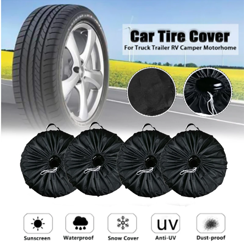 Universal Car SUV Tire Cover Case Spare Tire Wheel Bag Tyre Spare Storage Cover Tote Polyester Oxford Cloth Polyester Taffeta