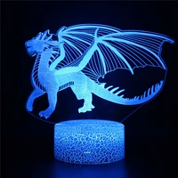 3d led night light fly dinosaur series multcolor remote control table lamps toys birthday xmas gift for kid home decor