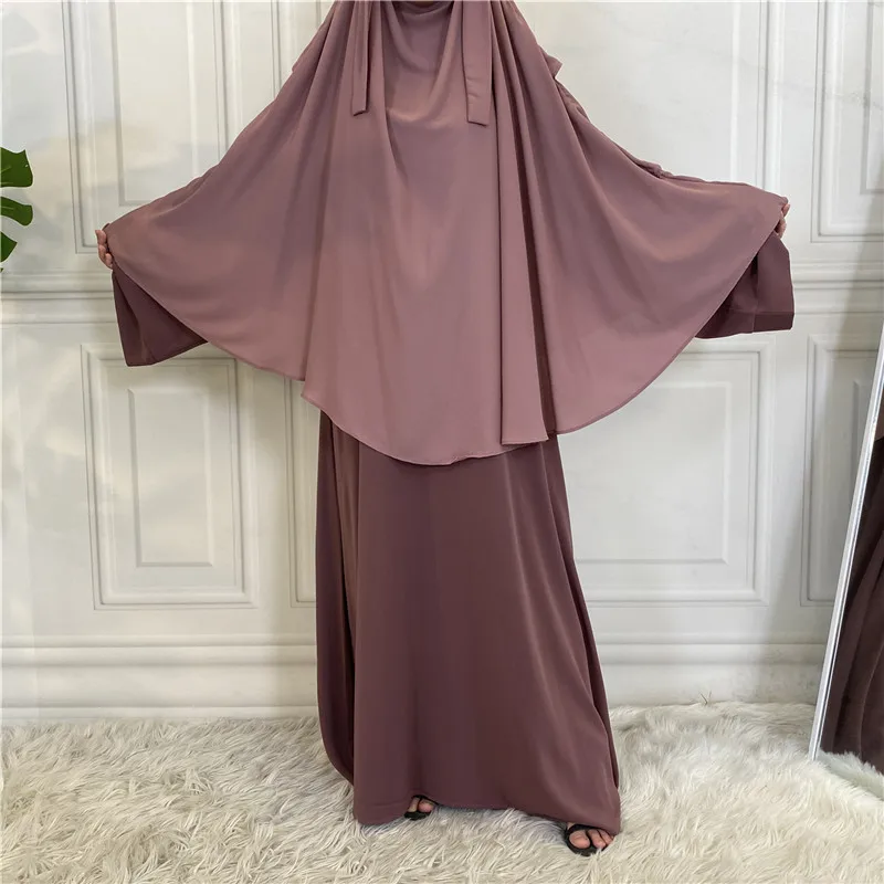 Ramadan Eid 3 Layers Chiffon Hijab Islam Abaya Turban Hijab Cap for Woman Solid Head Scarf Headwraps Muslim Fashion Head Wrap