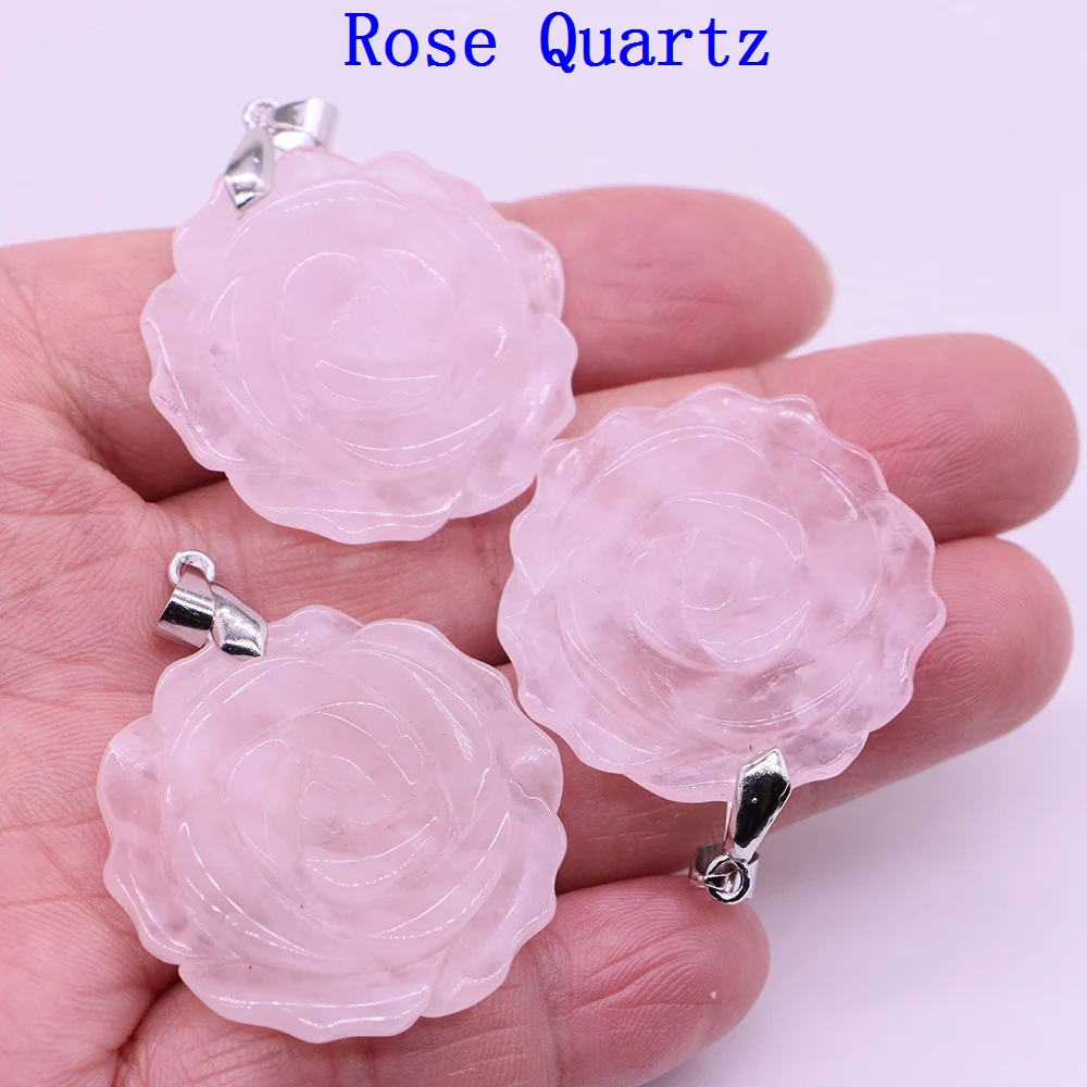 

Натуральный кристалл подвеска роза 33 мм