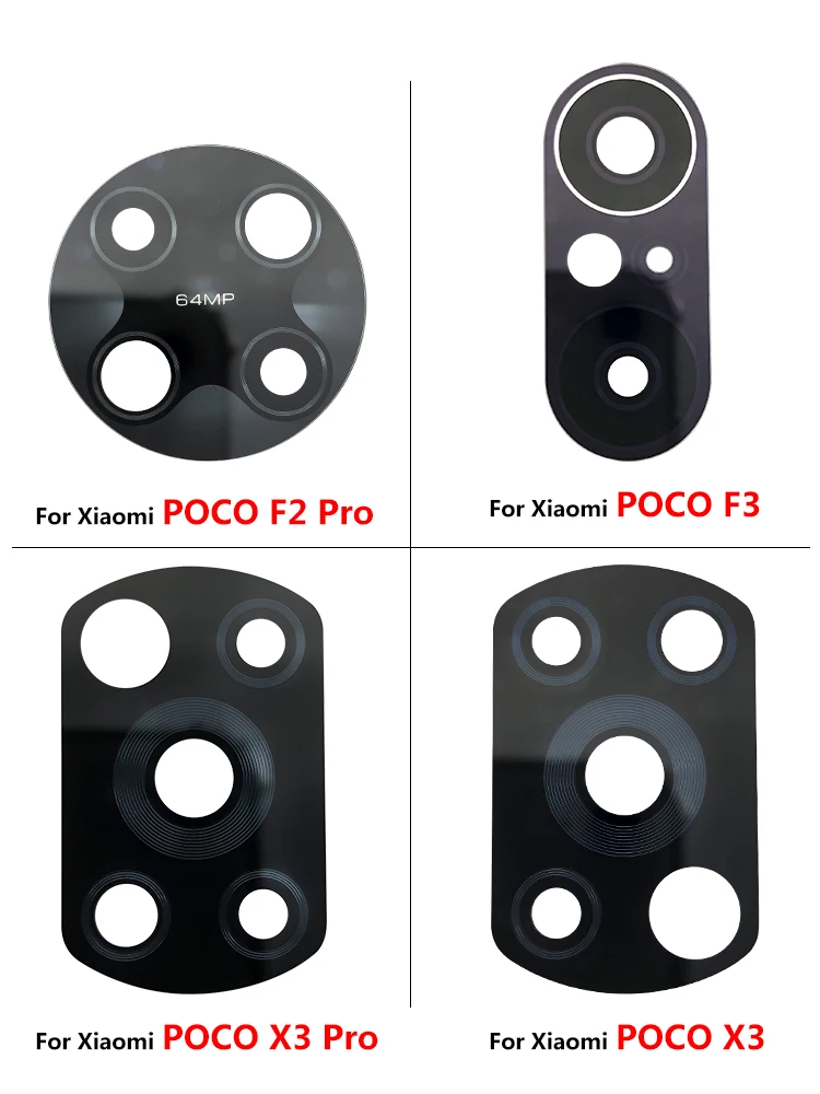 

Стеклянный объектив для задней камеры Xiaomi POCO F2 X3 Pro F3 M3 F1, 1 комплект, запасные части для задней камеры