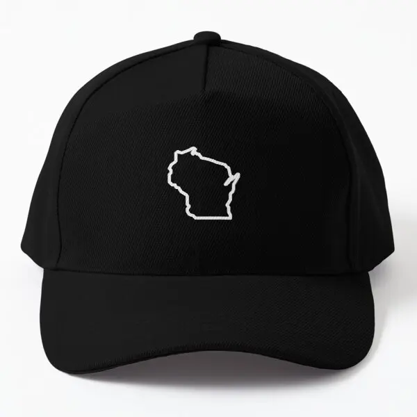 

Wisconsin Map Outline Baseball Cap Hat Spring Black Bonnet Czapka Boys Snapback Hip Hop Summer Outdoor Casual Solid Color