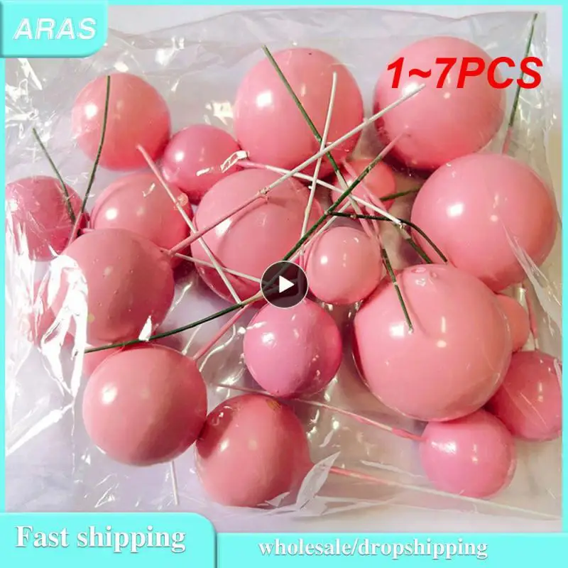 

1 ~ 7 шт. набор топперов для торта, 2 см-4 см, сферы, украшение для торта на день рождения, фотография, яркие шары