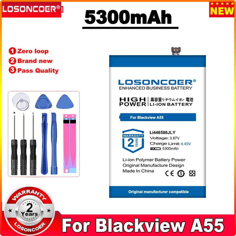 

Аккумулятор LOSONCOER 5300 мАч Li446586JLY для Blackview A55