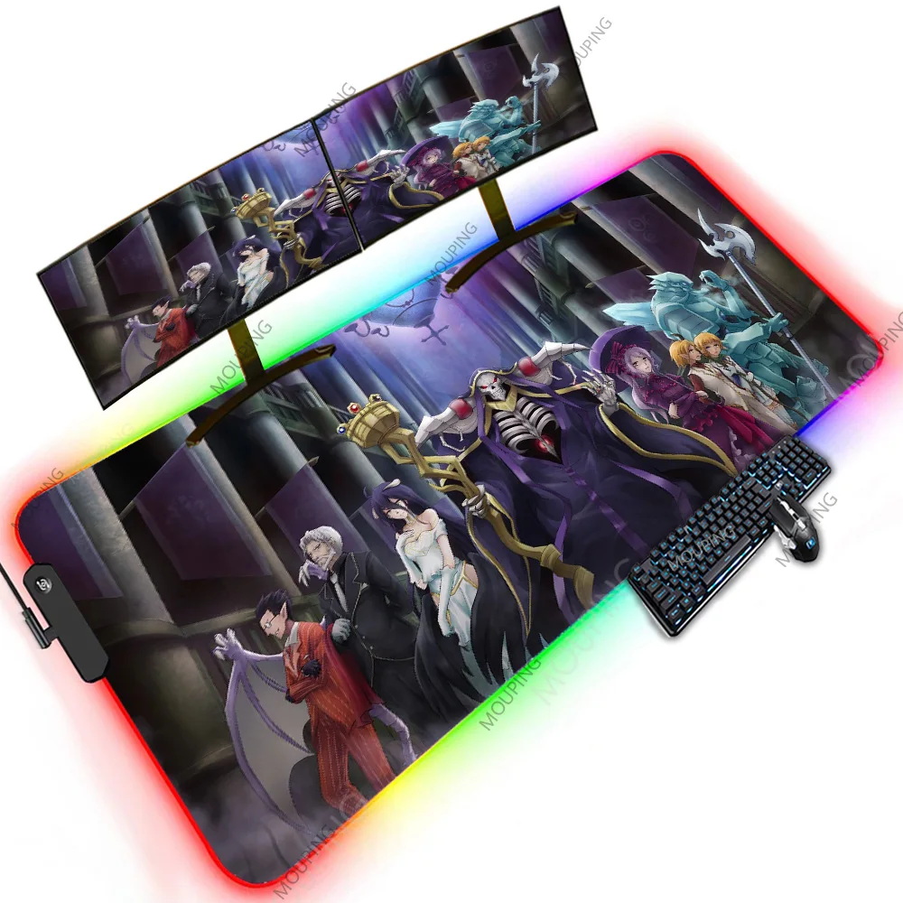 

Overlord Game Setup Famous Anime Mouse Pads RGB Gamer Decoration Deskpad LED Xxxxl Keyboard 120 Mause Carpet Study Laptop Mats