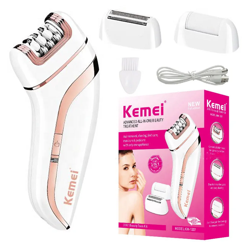 Эпилятор Kemei 3 в 1 для женщин устройство удаления волос на лице теле зоне бикини