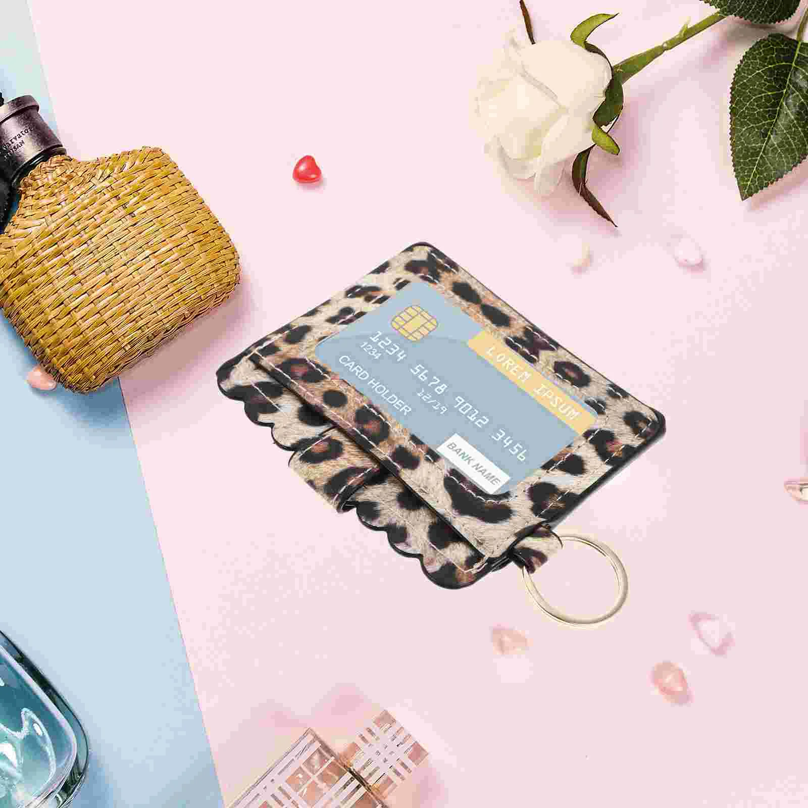 Брелок с леопардовым принтом из искусственной кожи держатель для карт кошелек
