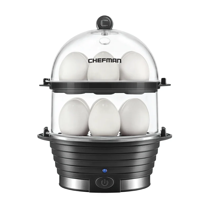 

Chefman Electric Double Decker Egg Cooker, Quickly Makes 12 Eggs, BPA-Free, Black