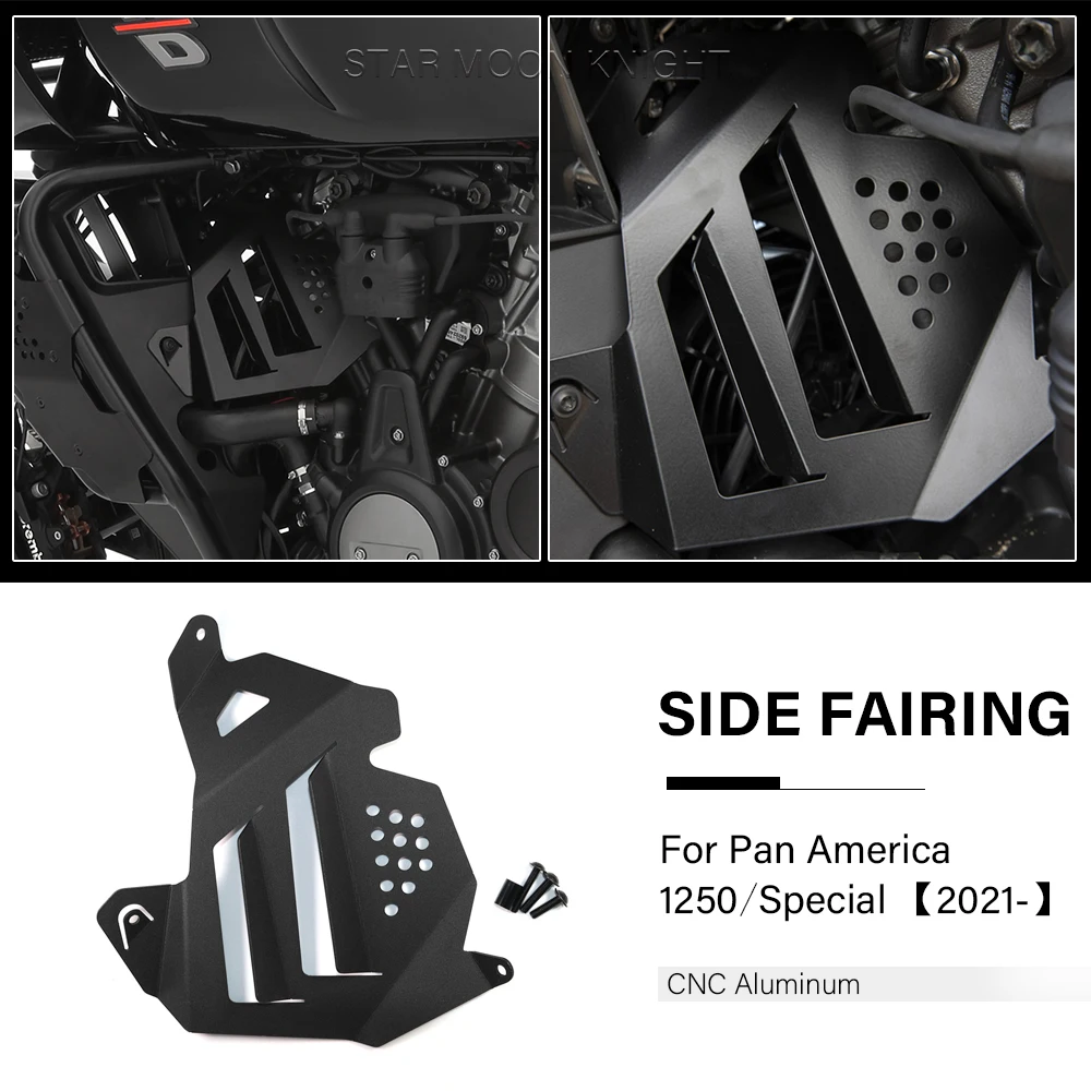 

Motorcycle Left Side Fairing For Pan America 1250 2021- 2022 Engine Radiator Fan Infill Panel Protector Cove RA1250 Accessories