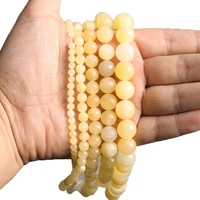 quality yellow topea jade bead natural loose beads for jewelry making diy bracelet accessories pick size 4 6 8 10 mm